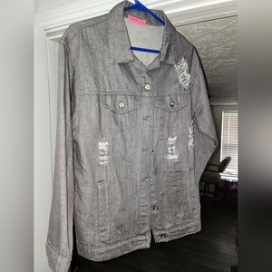 Veto jeans gray distressed jacket